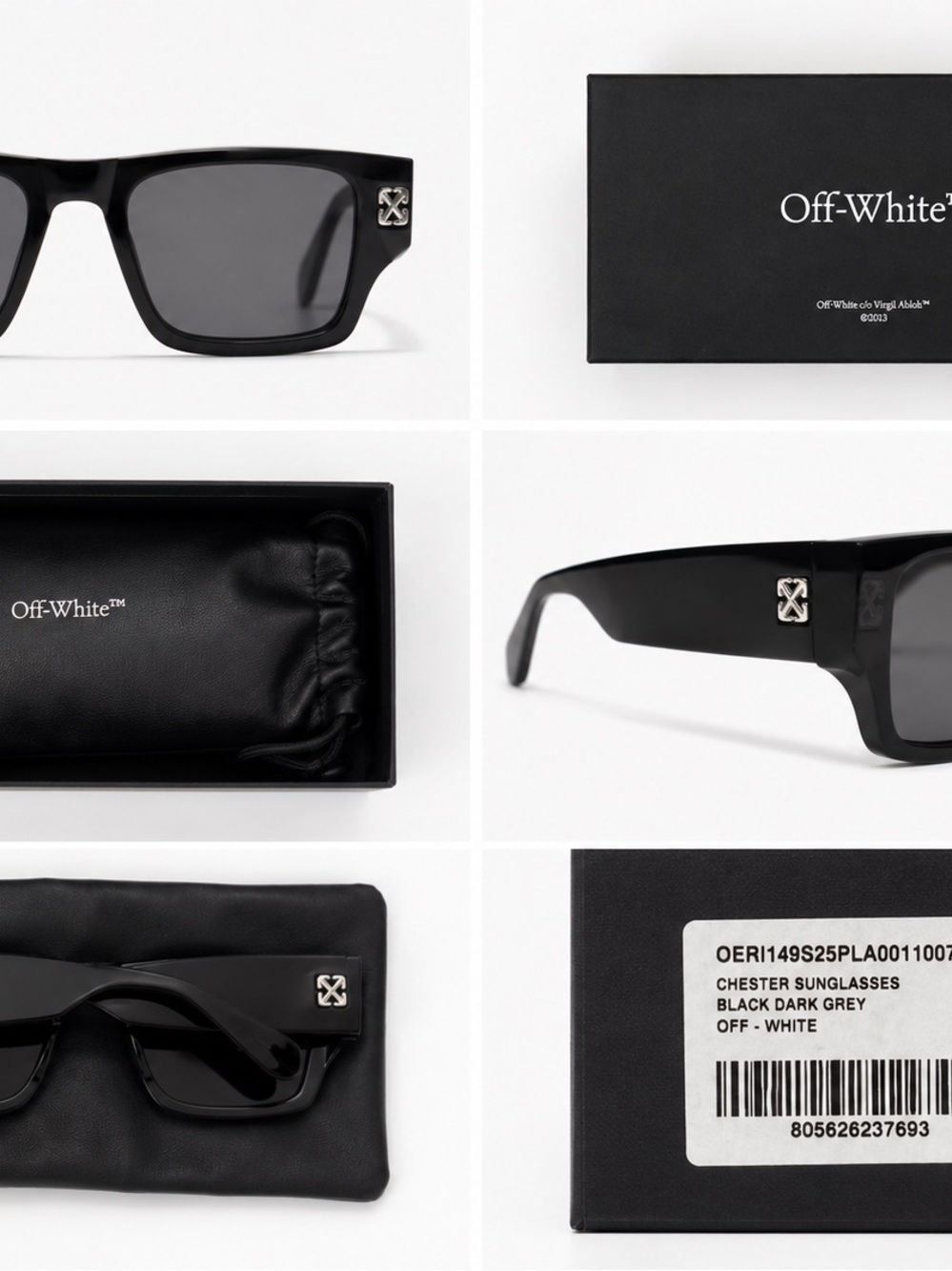 Off-White Black Dark Grey Chester Sunglasses